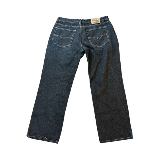 Ablanche‎ Embellish y2k Straight Cut Denim Jeans,Stone Wash Black baggy size 40 - Picture 3 of 11